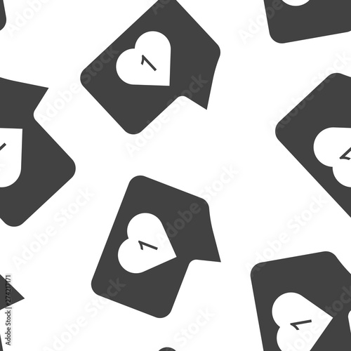 Like, comment, social activity vector icon. The hand presses on the likes seamless pattern on a white background.