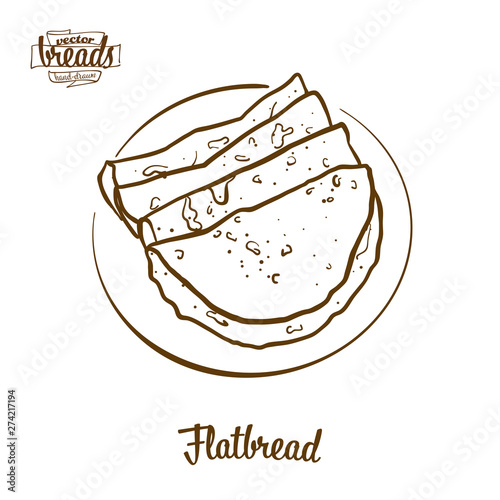 Flatbread bread vector drawing
