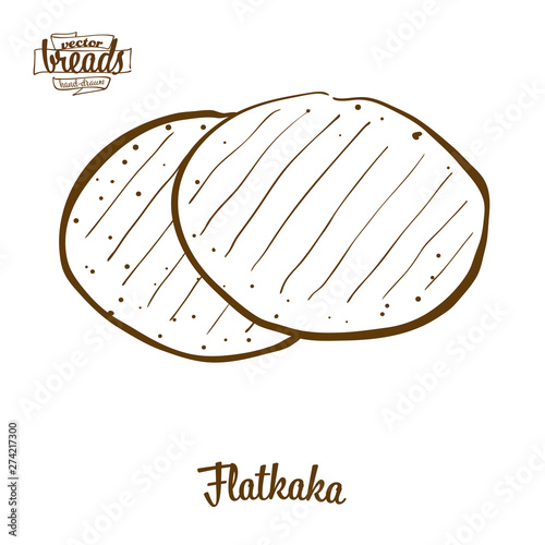 Flatkaka bread vector drawing