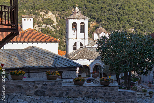 Medieval Orthodox Monastery of Timiou Prodromou St. John the Baptist near town of Serres, Central Macedonia, Greece photo