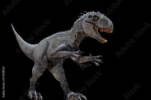 Fototapeta Naklejka Na Ścianę i Meble -  indominus rex isolated  on black background