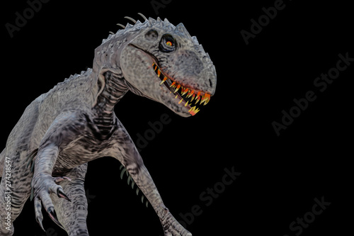 indominus rex isolated  on black background