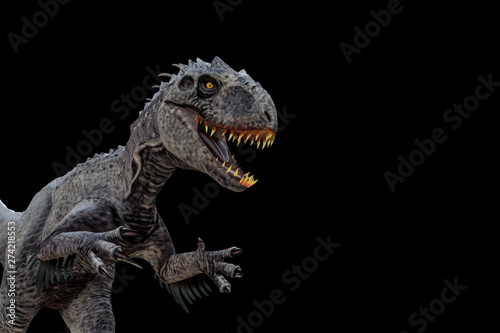 indominus rex isolated  on black background