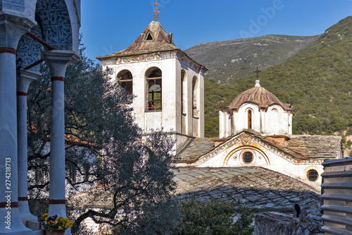 Medieval Orthodox Monastery of Timiou Prodromou St. John the Baptist near town of Serres, Central Macedonia, Greece photo