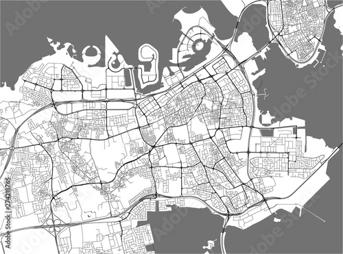 vector map of the city of Manama, Kingdom of Bahrain