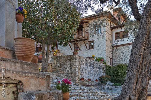 Medieval Orthodox Monastery of Timiou Prodromou St. John the Baptist near town of Serres, Central Macedonia, Greece photo