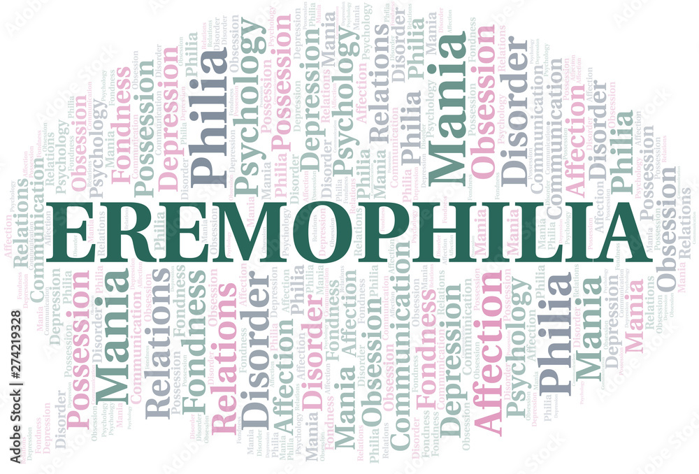 Obraz premium Eremophilia word cloud. Type of Philia.