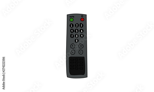 TV Remote Vector Hand Drawn Sketch Style