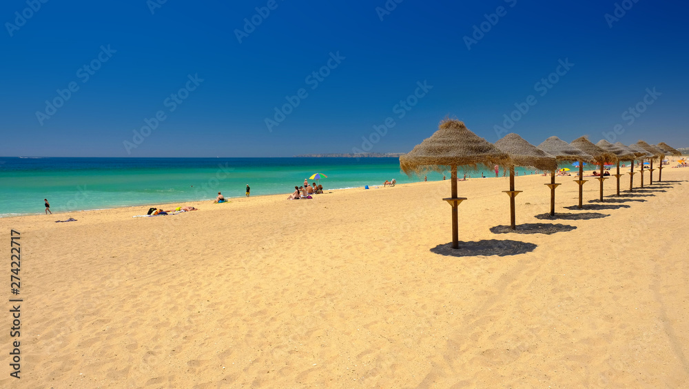 View on the beach Alvor Poente in Algarve, Portugal.