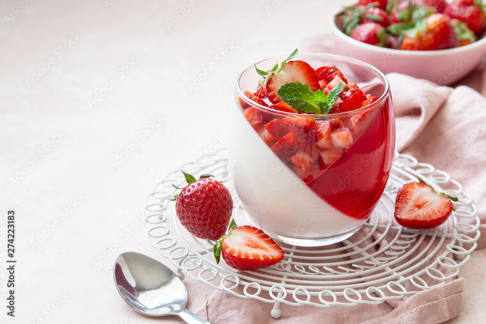 coconut and strawberry jelly layered dessert with fresh berry coconut and strawberry jelly layered dessert with fresh berry