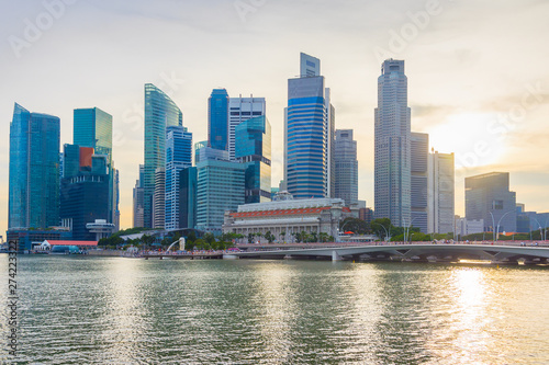 Singapore Downtown financial business skyline © joyt