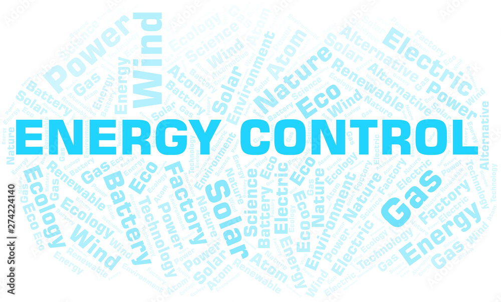 Fototapeta premium Energy Control word cloud. Wordcloud made with text only.