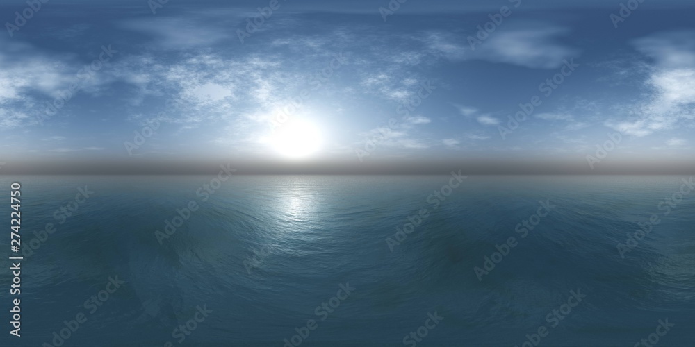 panorama of sea sunset. Environment map. HDRI . equidistant projection. Spherical panorama. landscape