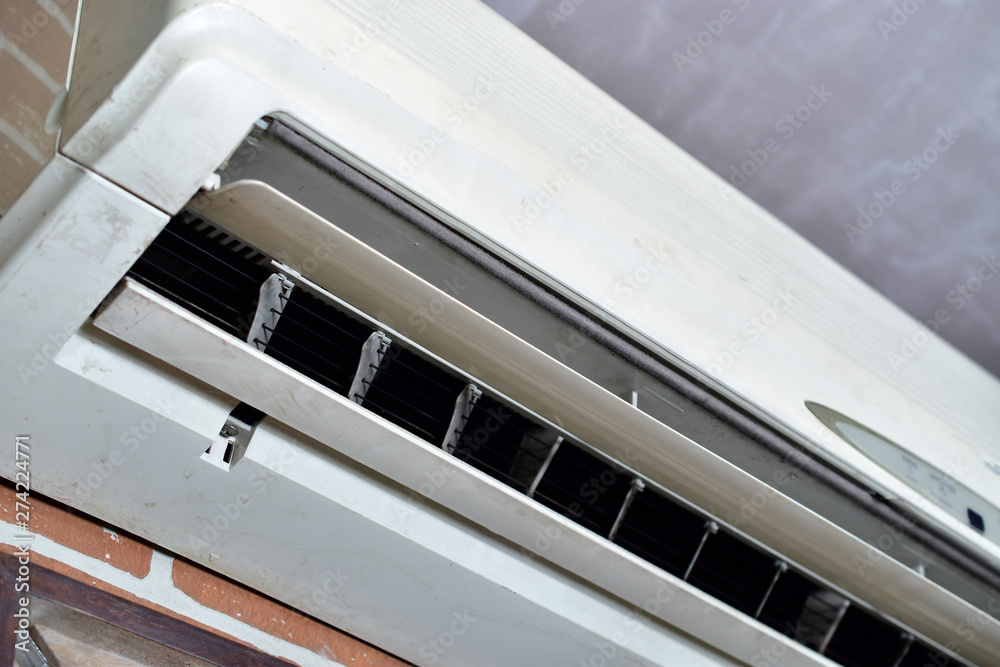 running air conditioner close up image in indoor. running air conditioner close up image in indoor.