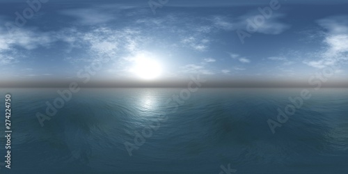 panorama of sea sunset. Environment map. HDRI . equidistant projection. Spherical panorama. landscape