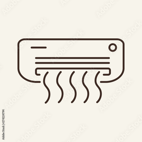 Air conditioning line icon. Cooling, fresh air, clearing. Climate concept. Vector illustration can be used for topics like global warming, air pollution, environment protection