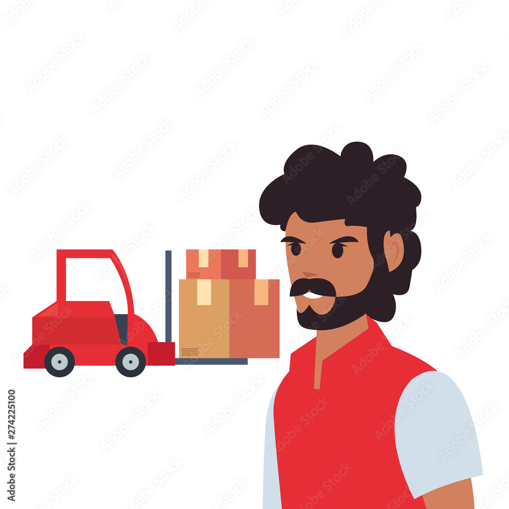 man fast delivery related icon vector ilustrate