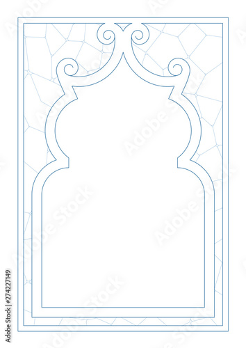Exotic line frame on white background - Vector