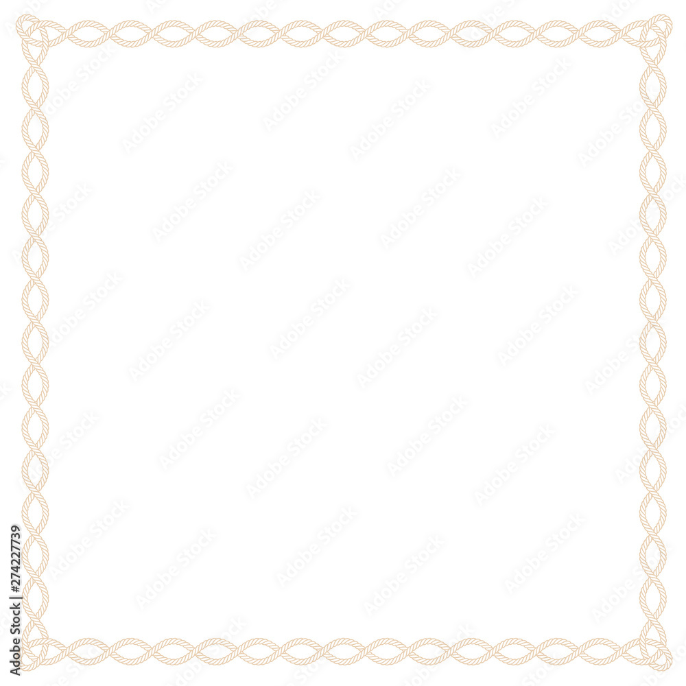 Vector square rope frame border line Vector square rope frame border line