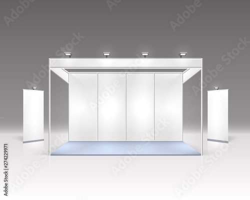 Scene show Podium for presentations on the gray background. photo