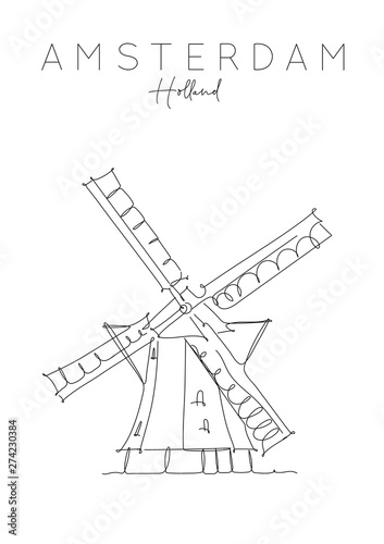 Poster Holland windmill