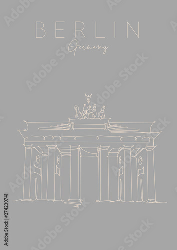 Poster Brandenburg Gate grey