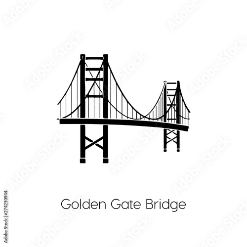 Golden Gate bridge icon vector symbol