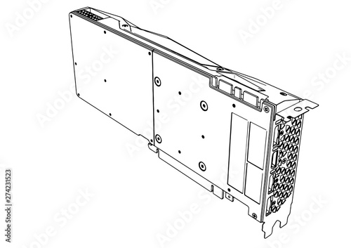 video card sketch vector