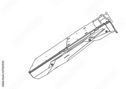 video card sketch vector