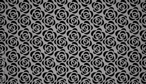 Flower geometric pattern. Seamless vector background. Black ornament. Ornament for fabric, wallpaper, packaging, Decorative print