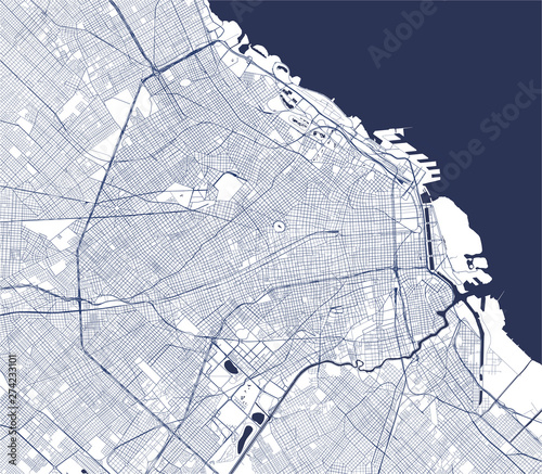 vector map of the city of Autonomous City of Buenos Aires, Argentina, South America