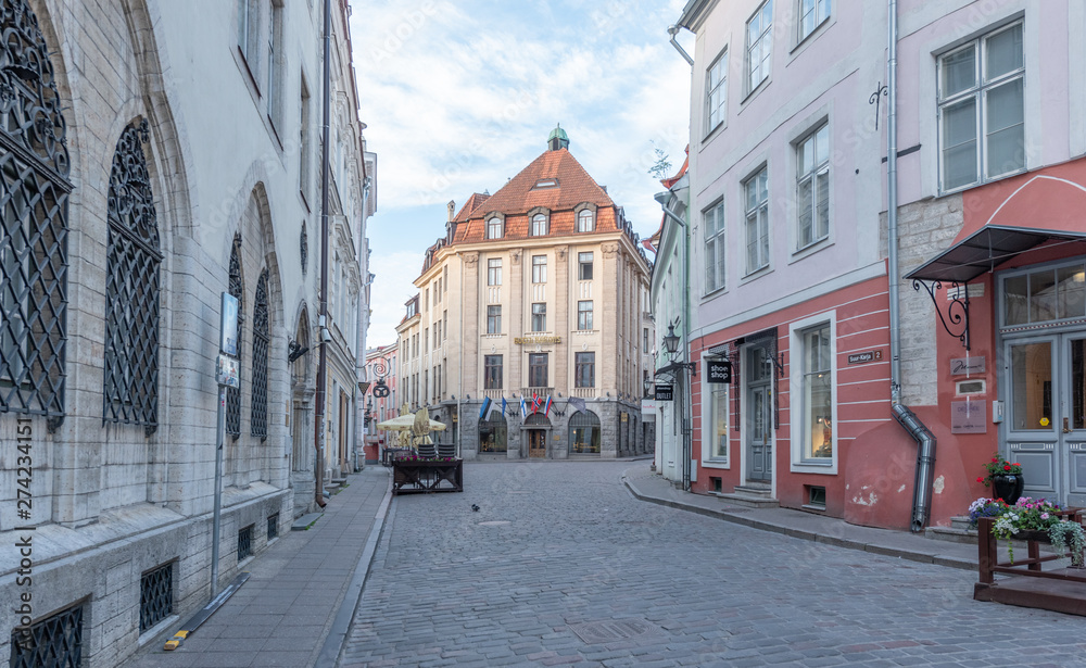 street in old town Tallinn Estonia