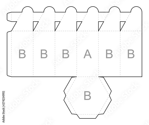 Paper box blueprint template