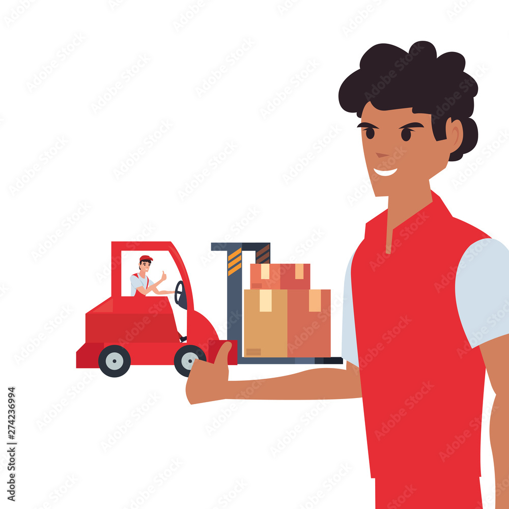 man fast delivery related icon vector ilustrate