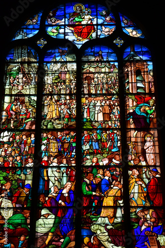 Pontoise , France - june 2 2019 : Saint Maclou cathedral photo