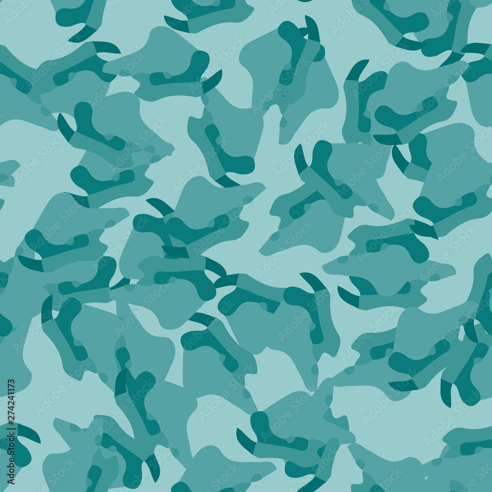 Winter camouflage of various shades of blue and green colors Winter camouflage of various shades of blue and green colors
