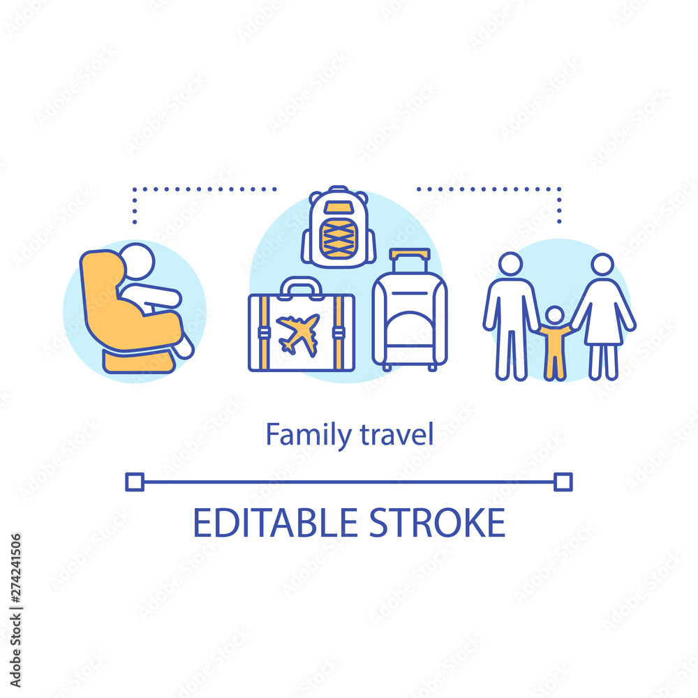 Family travel concept icon