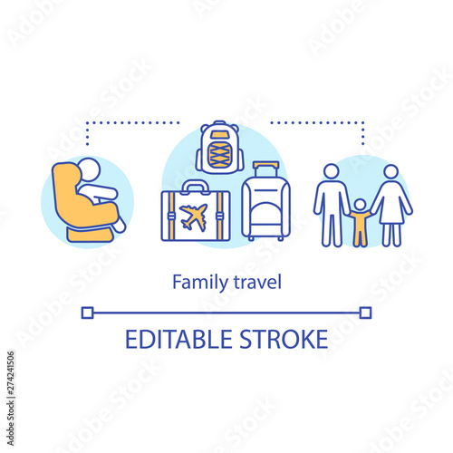 Family travel concept icon