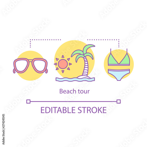 Beach tour concept icon
