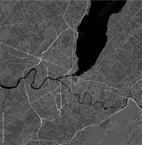 map of the city of Geneva, Switzerland