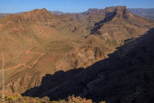 view of Barranco de Fataga - ravine on Gran Canaria Island