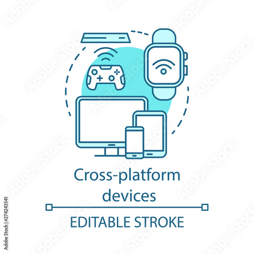 Cross platform devices connection concept icon