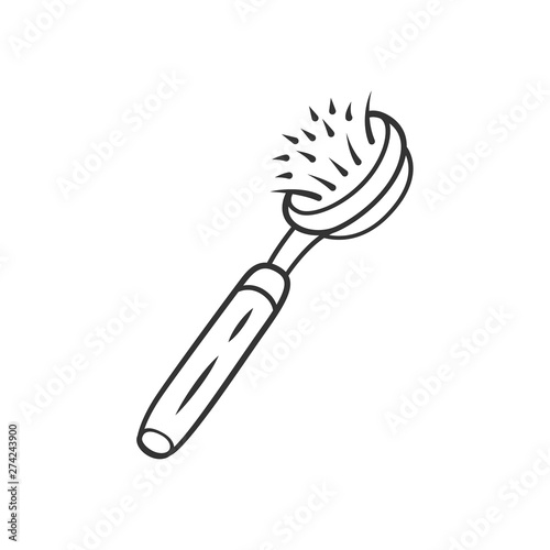 Natural dish brush linear icon
