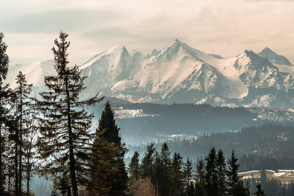 Views on Tatra Mountains in early spring