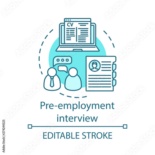 Pre-employment interview concept icon