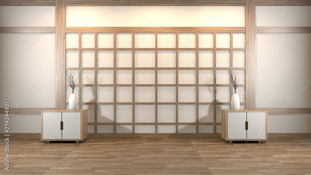 Fototapeta premium Empty zen room and decoration japanses - zen style,minimal designs