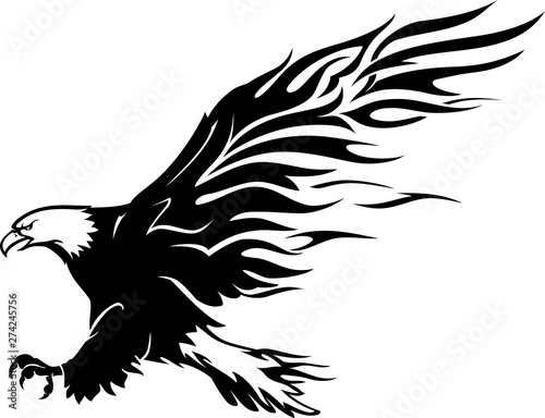Bald Eagle Flame Abstract Wings