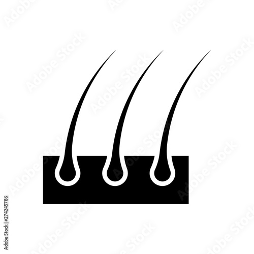black hair icon, vector illustration