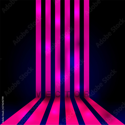 Glowing neon banner of the stripes. Vector Background