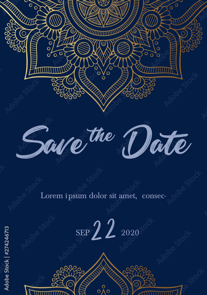 Save the Date invitation card design. Vector illustration. EPS 10